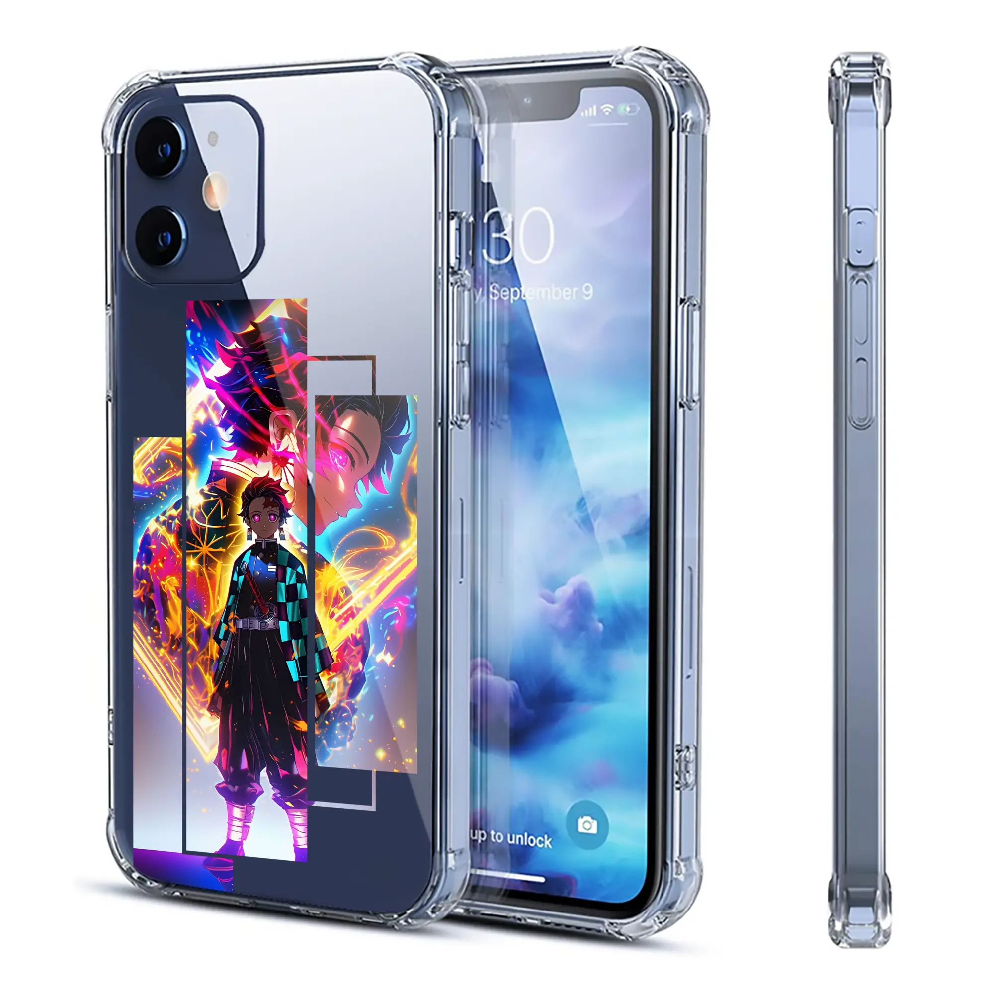 鬼滅の刃 グッズ,竈門 炭治郎 - IPhone 12シリーズ対応 ・ 透明スマホケース ・ クリアソフトケース ・ TPU素材 ・ 耐衝撃 ・ 高密着 ・ 防汚 防指紋 ・ 簡単着脱